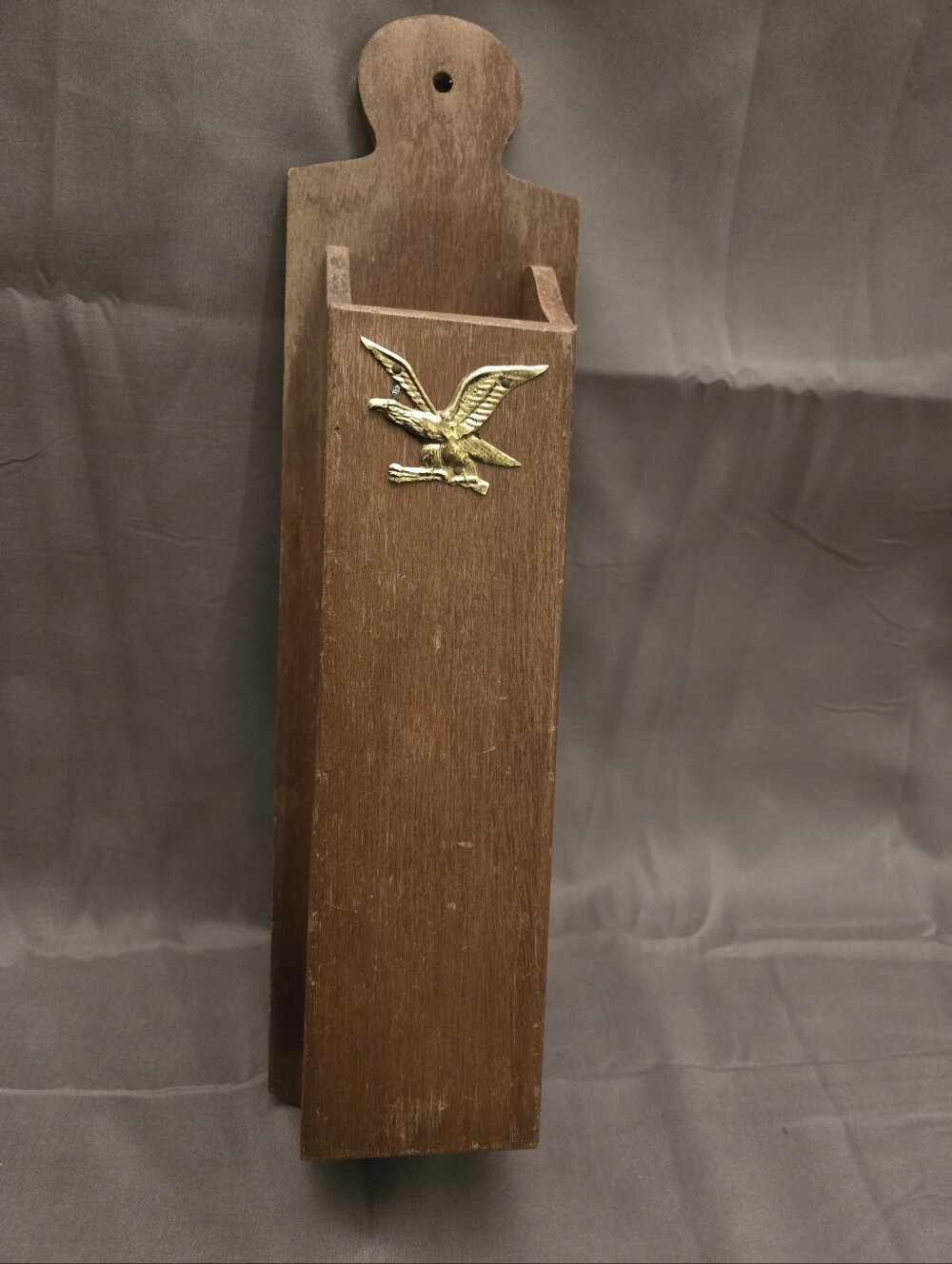 Vintage Wooden Matchstick Holder with Eagle - Long Matchsticks - Fireplace